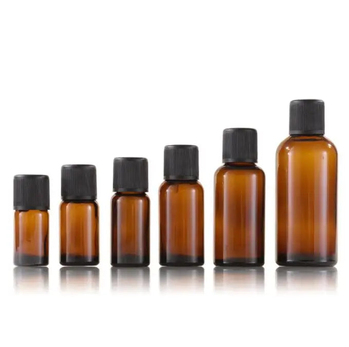 5 ml 10 ml 15 ml 20 ml 30 ml 50 ml 100ml Euro Dropper Amber Oil Glass Bottle With Tamper Evident Cap and Orifice Reducer