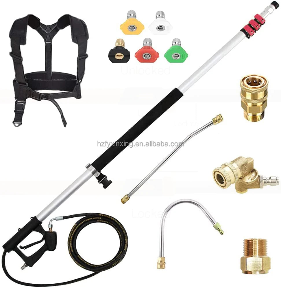 Xinxing 6-20 ft Water Fed Pole for Traditional Window Cleaning Washing High-reach with 4000 psi High Pressure Washer