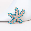 Creative Jewelry Diamond Animal Starfish Brooches Colorful Crystal Rhinestone Starfish Brooch for Wedding