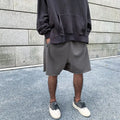 80% Cotton 20% Polyester Streets Oversize Shorts Pre-Washed Old Used Feel Men's Casual Sports Shorts Loose Fit Sweat Pants