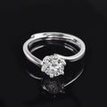 Hot Sale 18K White Gold Plated 925 Sterling Silver Moissanite Diamond Jewelry Fashion Jewelry Rings for Weddings and Engagement