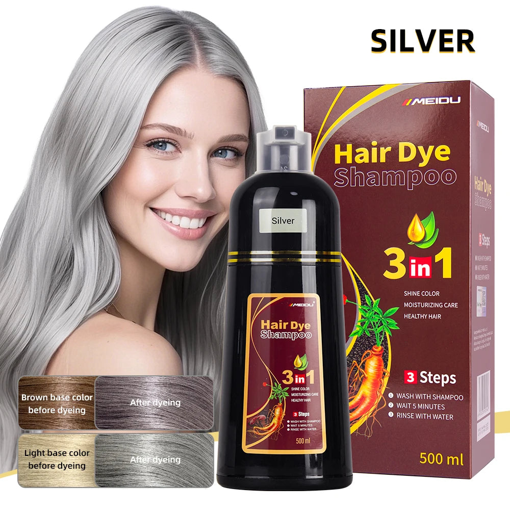 In Stock Hot Sell 500ml Natural Fast Original Polygonum Multiflorum Herbal Dye Black Hair Shampoo