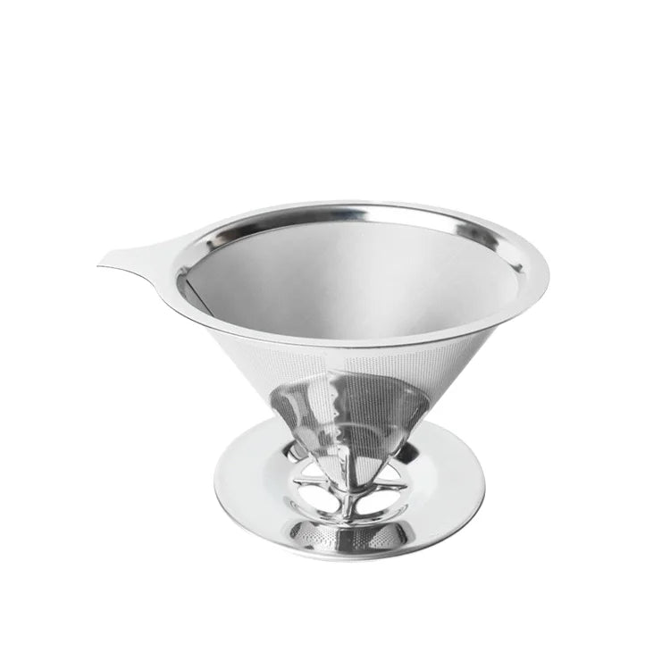 Portable Stainless Steel 600ml American Style Coffee Filter Pour Funnel Reusable Metal Mesh Basket Drip Tea Brew Kitchen