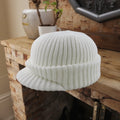 Unisex Custom Men's Women's Outdoor Winter Beanie With Visor Warm Knit Ski Cap With Brim for Travel Business Plain Pattern