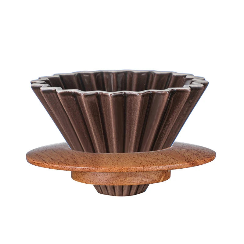 Wholesale Coffee Dripper Ceramic Filter Cups Portable Custom Glass Coffee Filter Origami Filter Cup