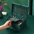 Three-Layered Flannel Jewelry  Display Organizer Earrings Jewelry Box Large Storage Jewelry Box