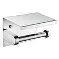 SUS304 Stainless Steel Wall Mounted Toilet Paper Roll Holder With Phone Shelf Luxury Washroom Tissue Paper Dispenser