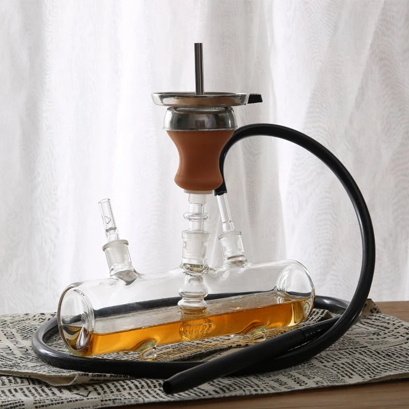Narghile Shisha MP5 Tube Straight Type Turkish Hookah Shisha Mirror Technics Glass Metal Material Hose Hookah Accessory Set Box