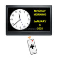 Pros 10'' Digital Day Clock Non-Abbreviations Day Date Dementia Alzheimer Vision Impaired Digital Calendar Clock Remote Control MegaBDM