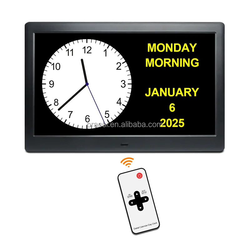 Pros 10'' Digital Day Clock Non-Abbreviations Day Date Dementia Alzheimer Vision Impaired Digital Calendar Clock Remote Control MegaBDM