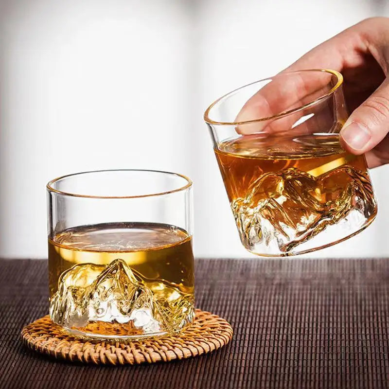 Customizable Factory Direct Sales Customizable 3D Mountain Shaped High-quality bar Whiskey High Borosilicate Glass Cup