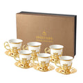 European-style Phnom Penh Cup and Saucer Set Six Cups Six Saucer Electroplating Coffee Cup Set