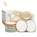 Eco-friendly 3.15" Round Soft Reusable Bamboo Terry Makeup Remover Pads Chemical Free Makeup Pads Laundry Bags