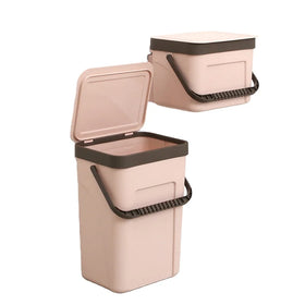 Rectangular Plastic Wall-Mounted Trash Can with Movable Handle and Lid Everyday Use for Storage in Kitchen and Bathroom Toilet