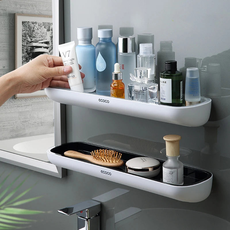 Bathroom Accessories Plastic Storage Rack Holder Wall-Mounted Shampoo Shower Holder Organizer