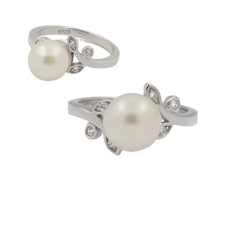 New Trendy Jewelry Ring Freshwater Pearl Ring Sterling Silver Rings 925 Jewelry