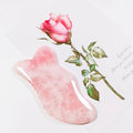 HZ HZ Natural Jade Rose Quartz Gua Sha Tool Heart Shape Stone Natural Handmade Healing Stone Anti Aging Guasha Board Stand Rocks