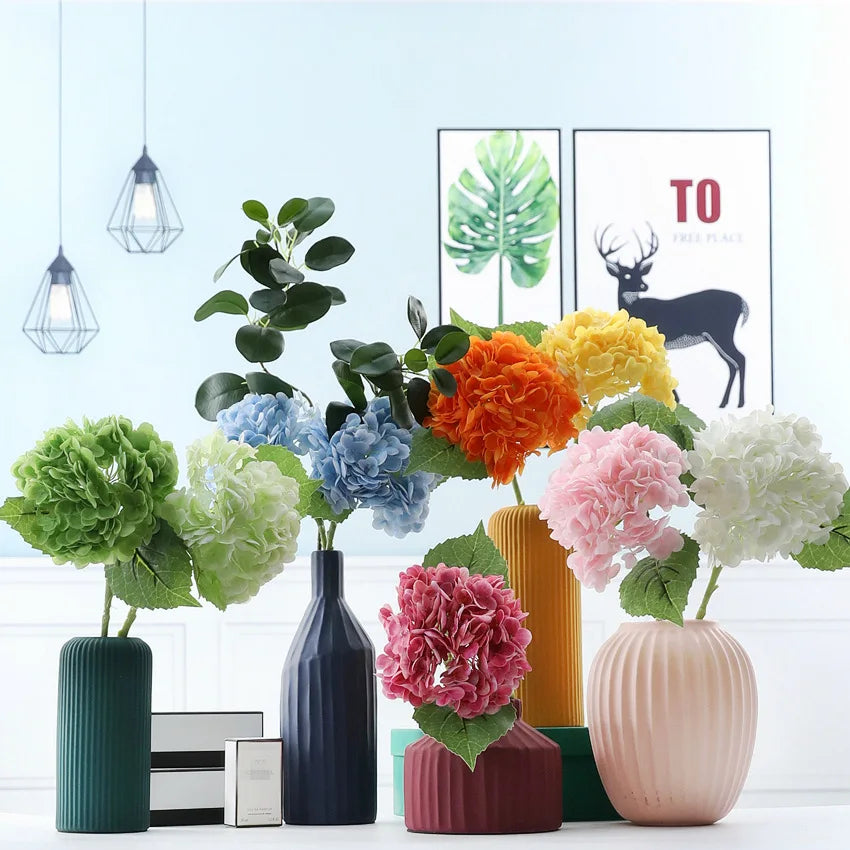 Wholesale High Quality Artificial  Real Touch Latex Hydrangea Large Head Flower for Wedding Decoration