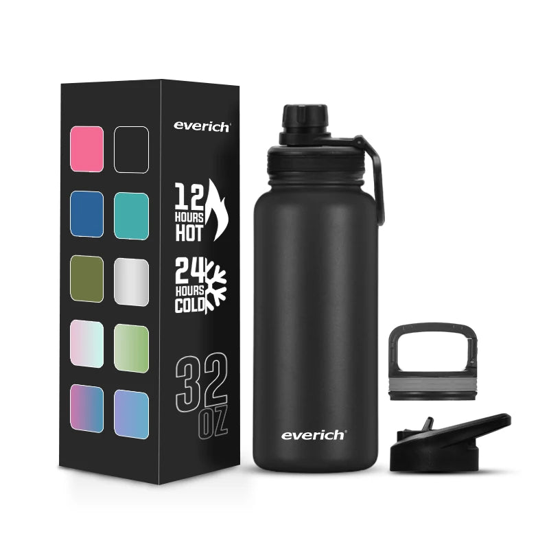 Ready to Ship 22oz 32oz Everich Double Wall Vacuum Flask Insulated Stainless Steel Water Bottle with Custom logo