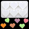 Saffron Heart Silicone Soap Molds Pixel Hearts Factory Price Silicone Soap Mold Heart Candle for DIY Soap Making