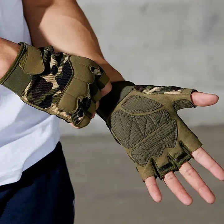 New Style Adjustable Wrist Strap Custom Men Gym Half Finger Fitness Training Sports Gloves