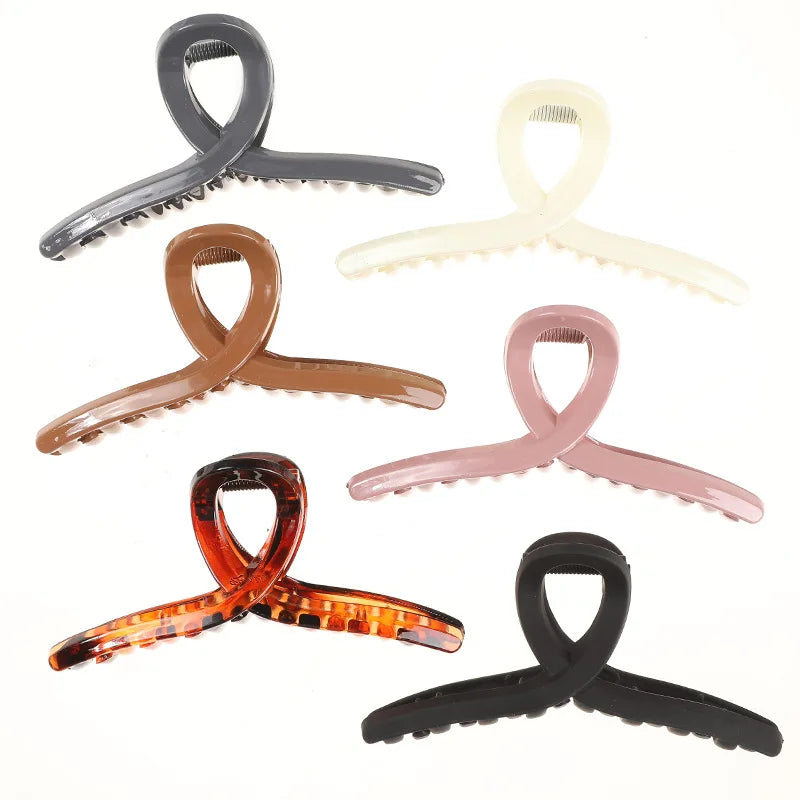 New Acetate Hair Claws Crab Clamps Charm Claw Clips Women Girls Leopard Hair Clips Retro Cross Hair Styling Tool Z03