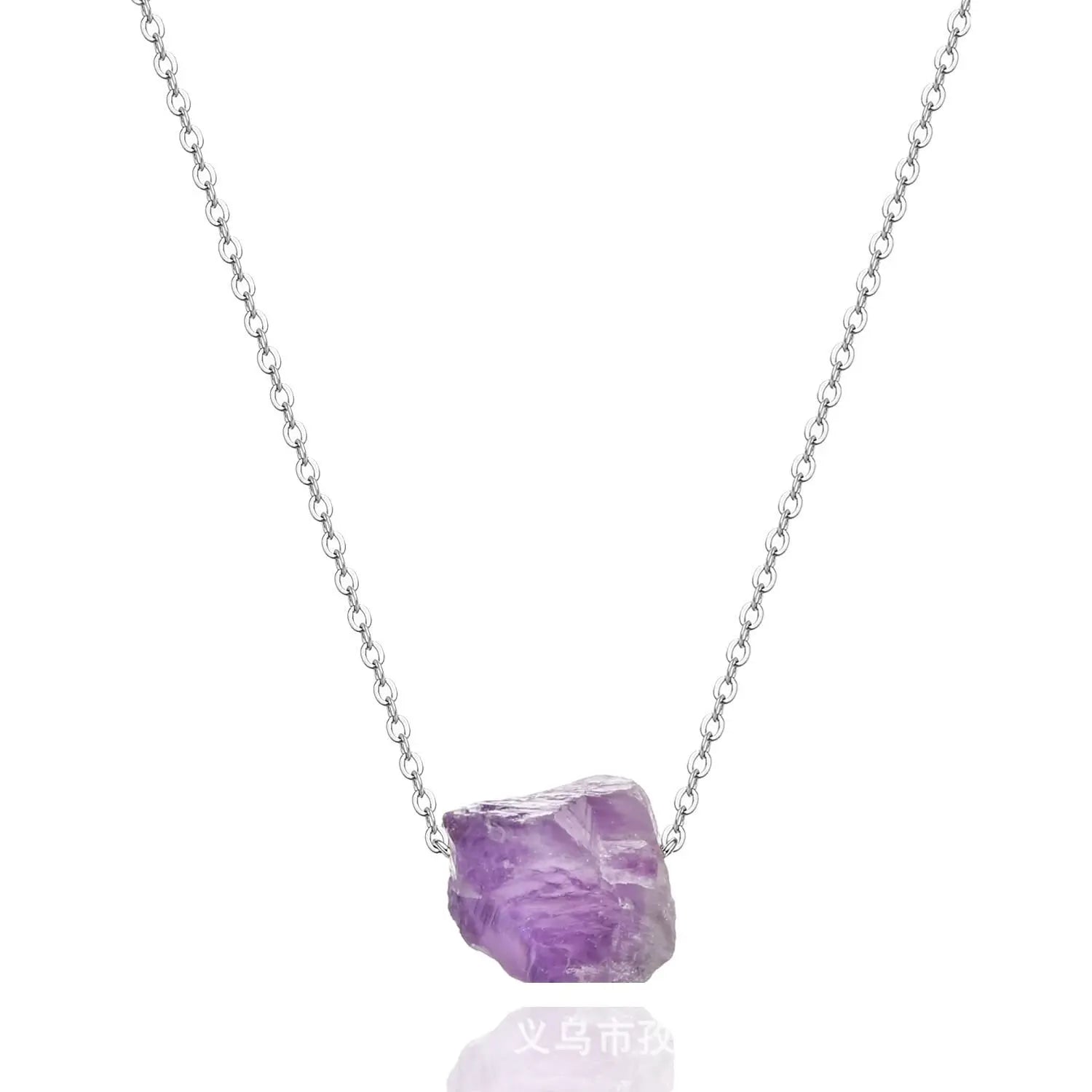 Wholesale Natural Crystal Pendant Healing Raw Stone Necklace Fashion Power Rough Gemstone Pendant
