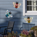Adorable Cute Bee Shaped Metal Wall Art Tin Wall Hanging Metal Sign for Charming Garden Home Decor