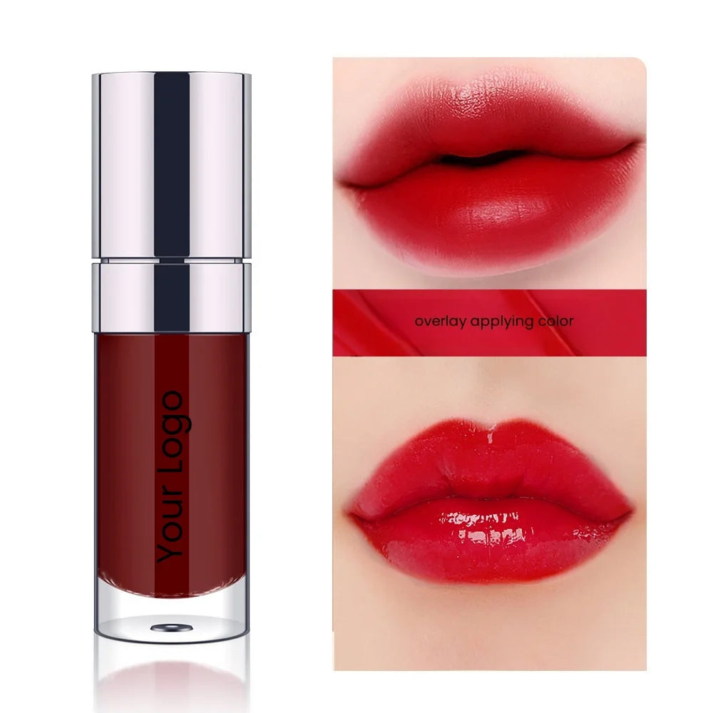 Fat Lip Oil Glaze Hydrating Tinted  Lip Gloss Big Brush Head Shiny Transparent Gloss Non-sticky Lipstick Lip Tint