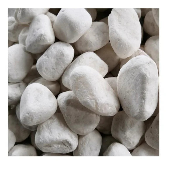 Tumbled Snow White Pebble 3-5cm for Garden Walkways