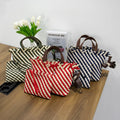 Spring Custom Weave Tote Woven Neoprene Beach Tote Bag for Women Handmade Shopping Knitted Bag Two Size Ladies Handbag