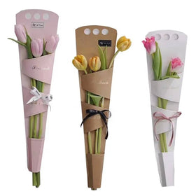 Manufacturer Direct Sale Festal Folding Kraft Paper Box DIY Flower Packaging