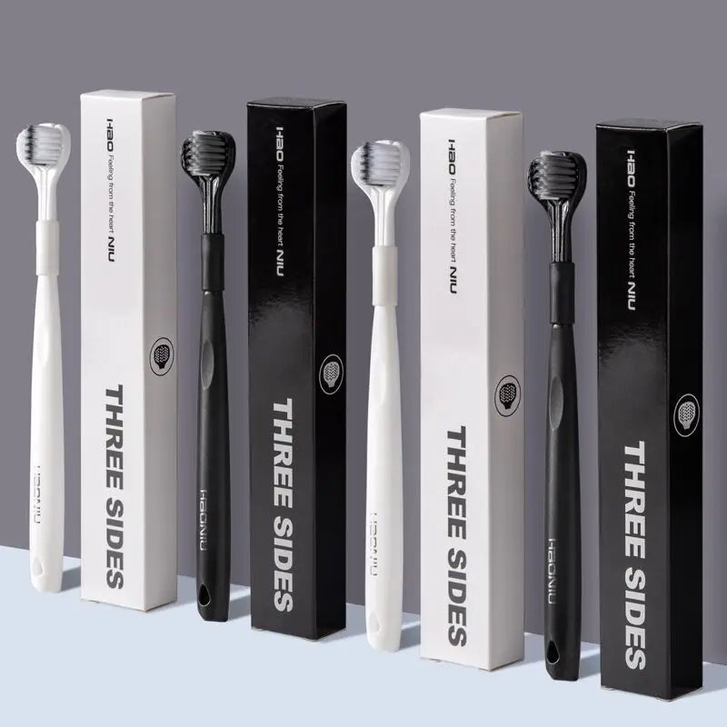 Ultra Soft Three Sided Toothbrush Manufacturer Deep Clean Triple Head Cepillo De Dient Extra Soft Toothbrush