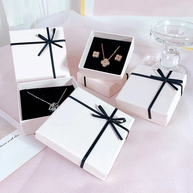 Lateen Luxury Fancy High Quality White Paper Drawer Slide Gift Packaging Jewelry Box Pendant Ring Necklace Bracelet Custom Logo