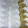 Hot Selling Beaded Embroidered Venise Floral Wedding Edging Bridal Lace Trim