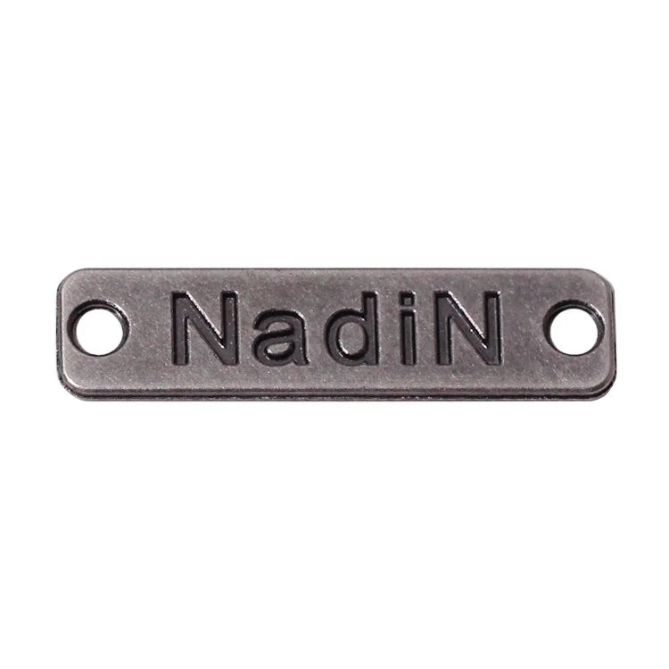 Eco- Friendly Garment Accessory Metal Tags Antique Design Private Name Plate Logos for Swimwear