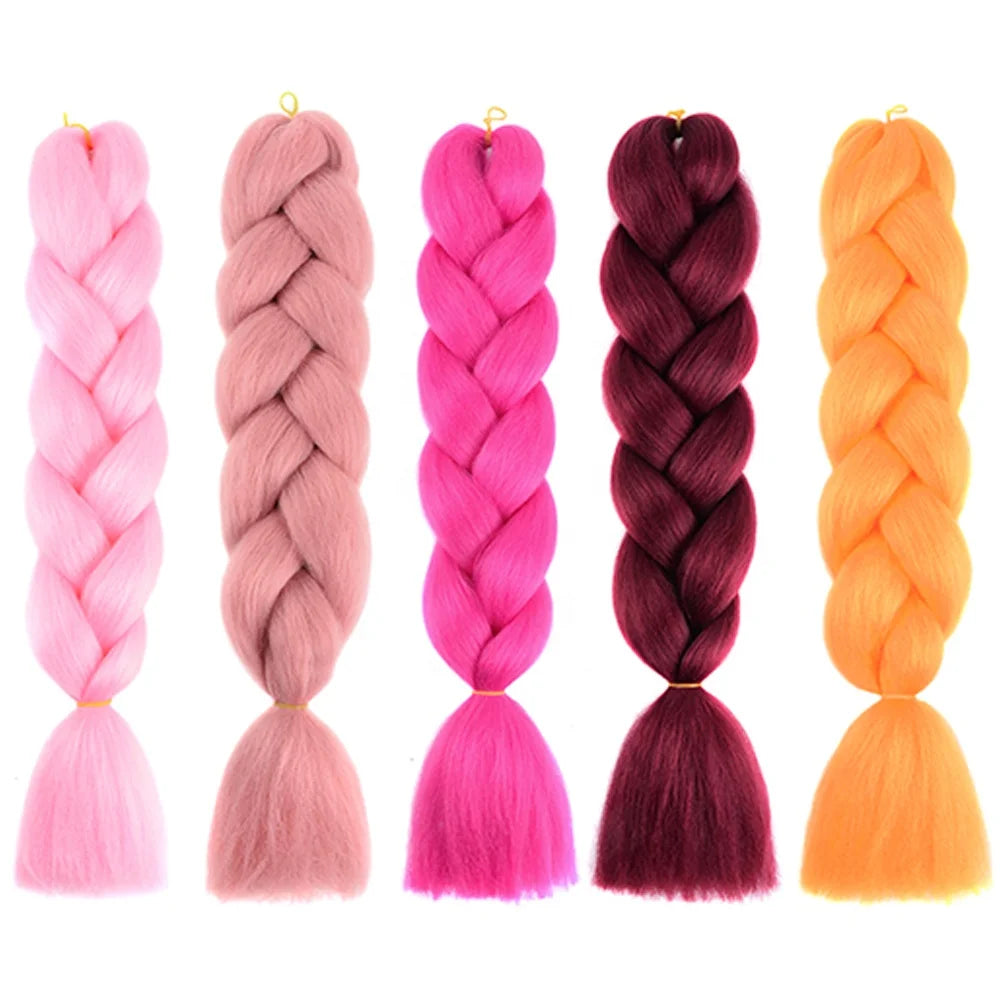 Wholesale High Temperature Fiber Dyed 3 Tone Super Jumbo Yasin Texture Hair Braids for Ultra Expression Braiding 24inch