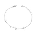 Fashion Jewelry 925 Sterling Silver Rhodium Plated Love Heartbeat Cross Link Chain Bracelet