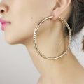 New Fashion Vintage Gold Plated Copper Hoop Earrings Twisted Lightweight Big Earrings for Women Girls