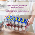 Extra Large Double-Tier Self-Rolling Storage Rack Refrigerator Beverage Storage for Beer Cola Soda & Pet Made of Durable Plastic