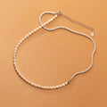 Mix Style Freshwater Pearl Chain 925 Sterling Silver Zircon Tennis Choker Necklace