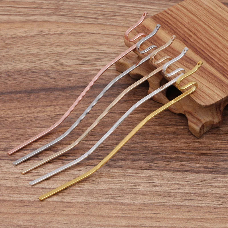 3mm*13.5cm Single Wire Snake Shape Metal Hair Sticks With Hole Hair Forks Hairpins for DIY Bun Head Hair Accessories