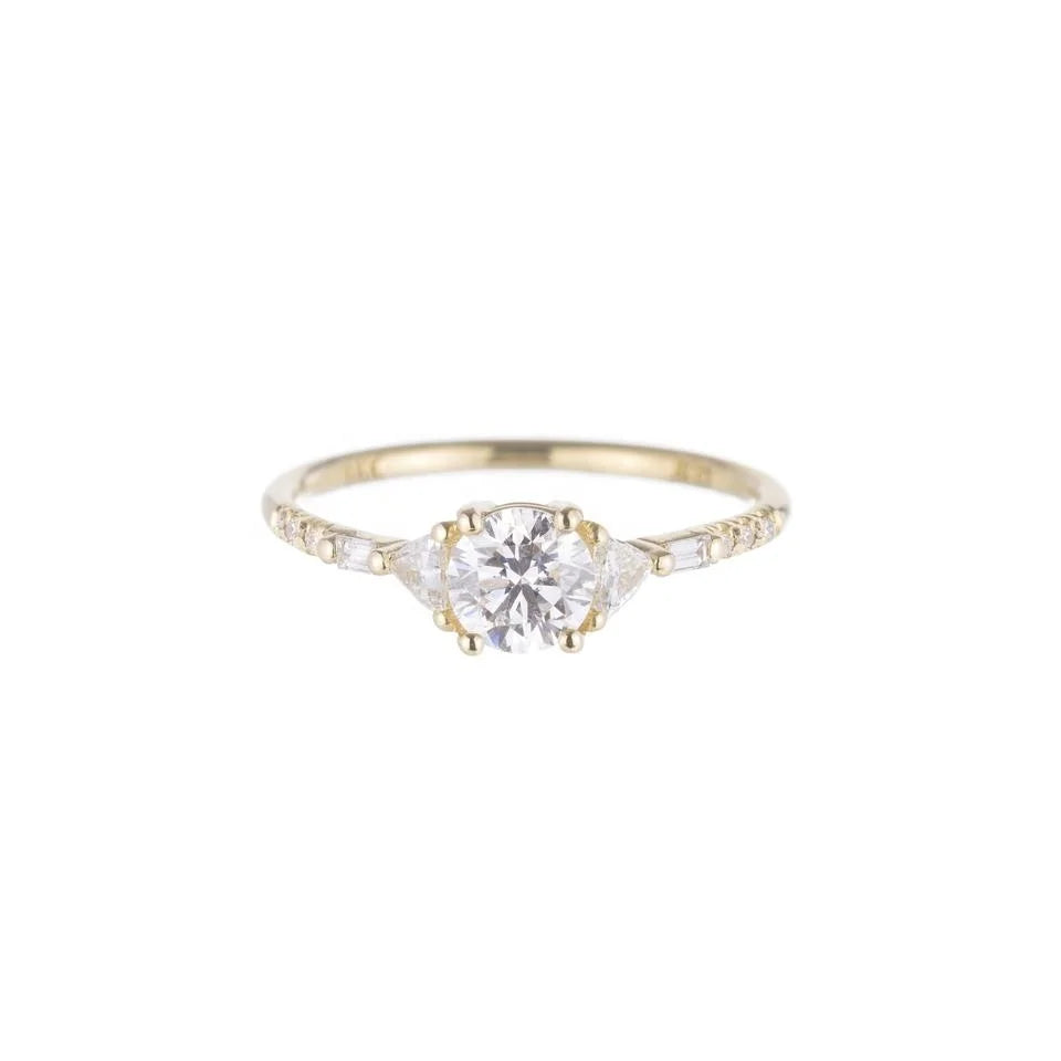 LOZRUNVE Women's Stackable Diamond Baguette Wedding Engagement Ring Silver 925