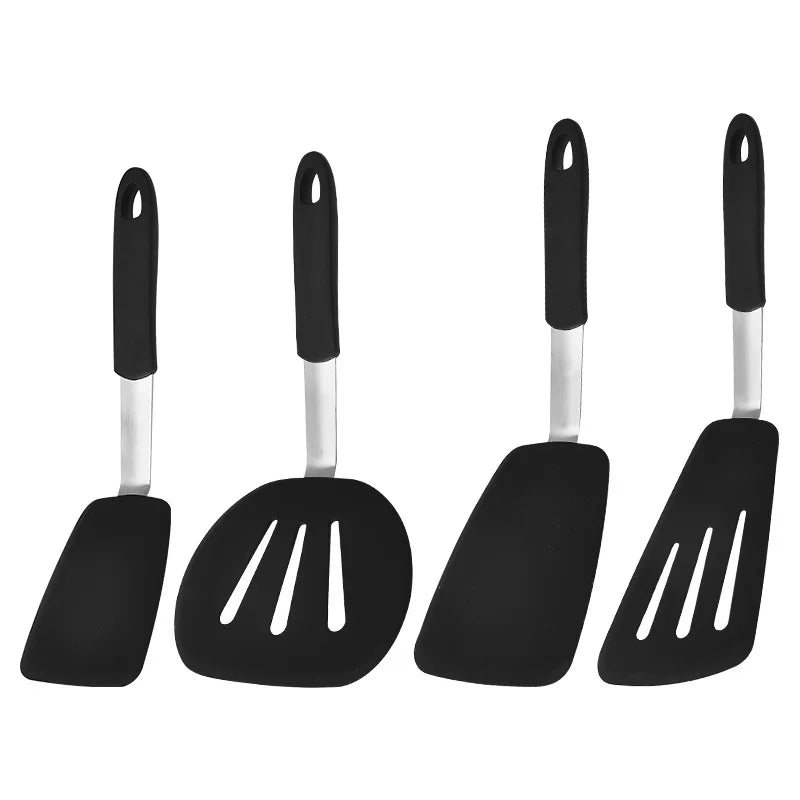 Top Seller High Quality ESO Spring Steel Non-Stick Frying Spatula Set 4-Piece Silicone Kitchen Utensil Turners Set