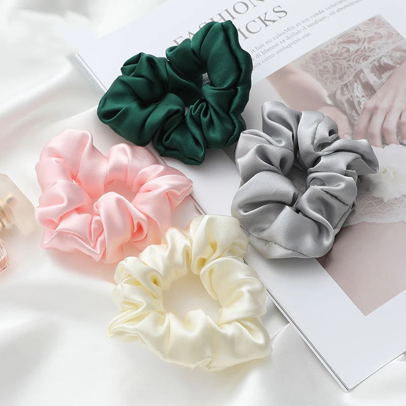 Wholesale Custom Silk Satin Elastic Scrunchies-Soft Hair Bands & Ponytail Holders Fashion Hair Decoration for Daily Use