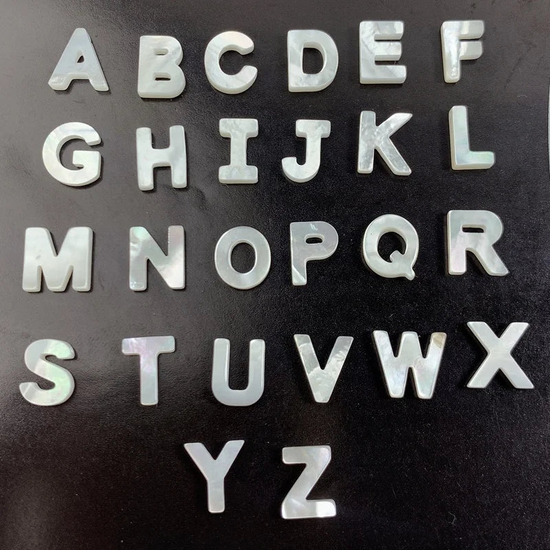 Natural White MOP Shell 26 Alphabet Letter Beads for Jewelry Making DIY Necklace Bracelet Accessories