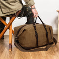 Custom Large Carry on Waterproof Sport Gym Vintage Camping Waxed Canvas Bag Overnight Weekender Canvas Duffle Bags for Men