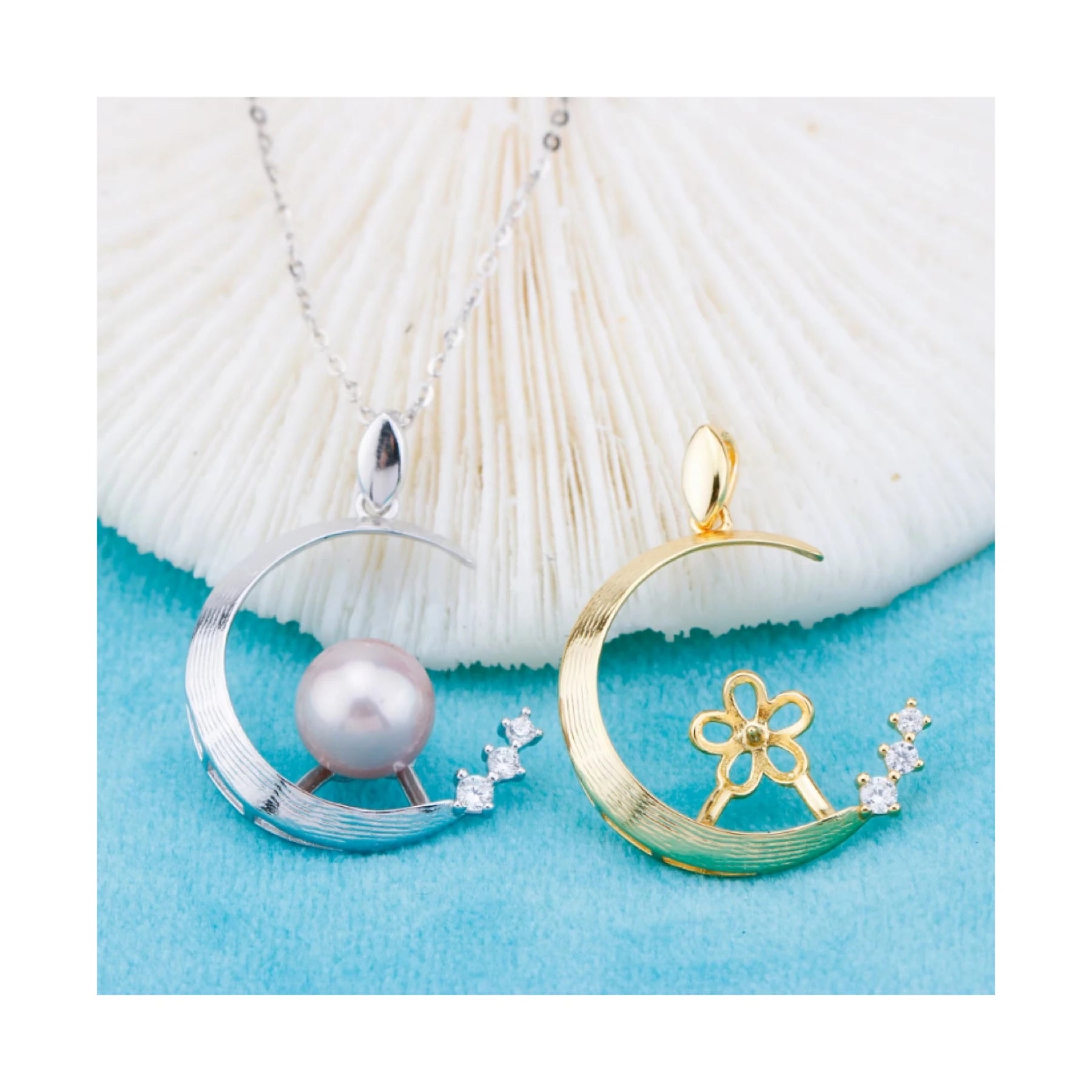 P011001 DIY 6-8mm Natural Freshwater Pearl Pendant Accessory 925 Sterling Silver Engagement Jewelry Necklace for Women