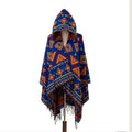 Women Vintage Multifunction Bohemian Shawl Scarf Tribal Fringe Striped Cardigans Blankets Cape Tassel Shawl Poncho