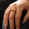 Chris April PVD Gold Plating 316L Stainless Steel Minimalist Croissant Gold Rings